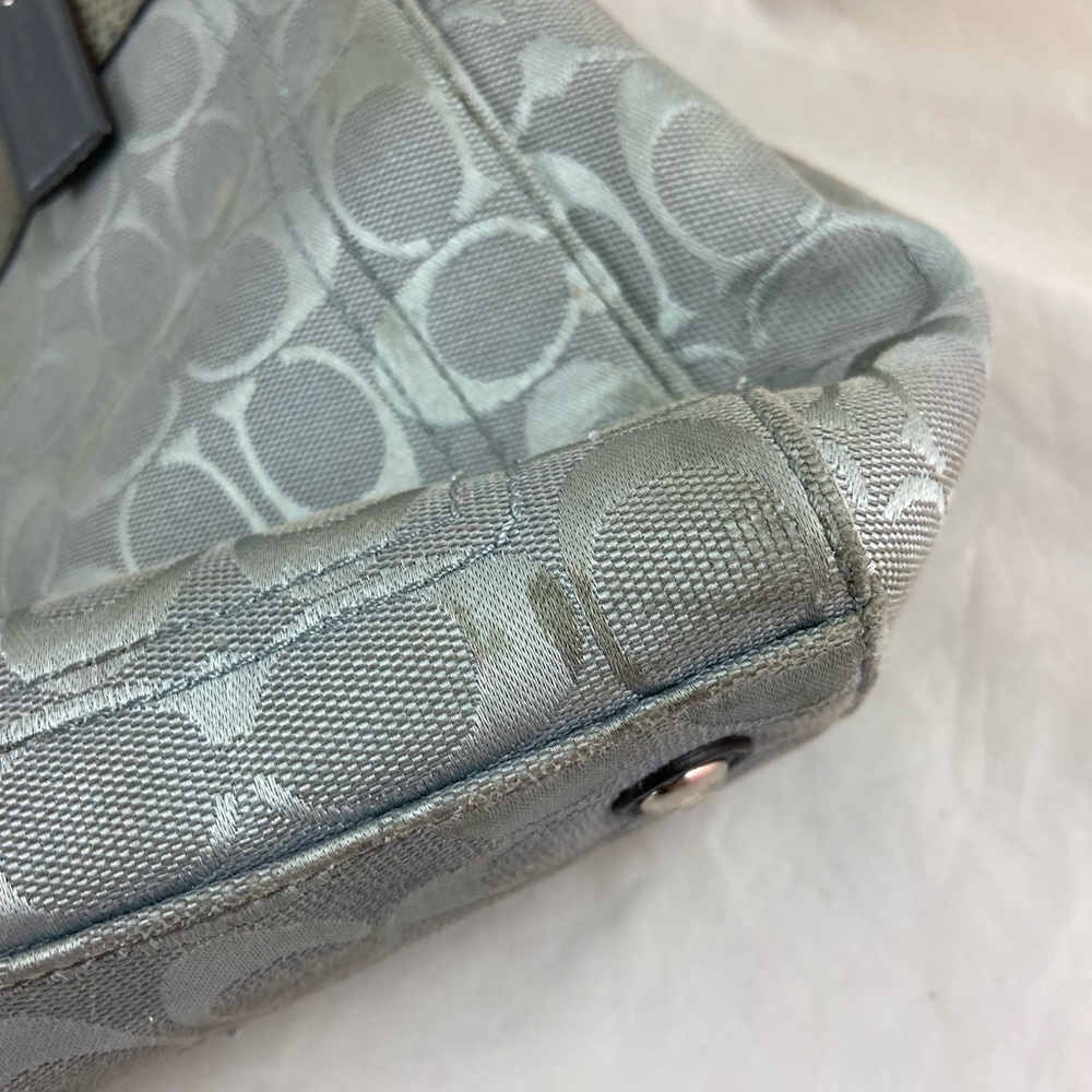 Coach Penelope Snakeskin & Silver Trim Satchel Hand Bag Grey No. B1182-F16537. - Picture 7 of 16